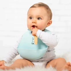 Nattou -  Silicone Bib Light Blue