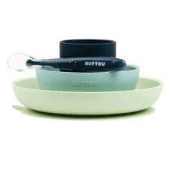 Nattou - Silicone Tableware 4pc Set Green