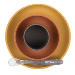 Nattou - Silicone Tableware 4pc Set Ochre