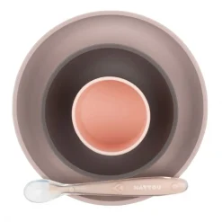 Nattou - Silicone Tableware 4pc Set Pink