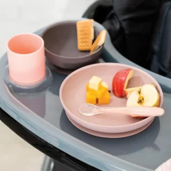 Nattou - Silicone Tableware 4pc Set Pink