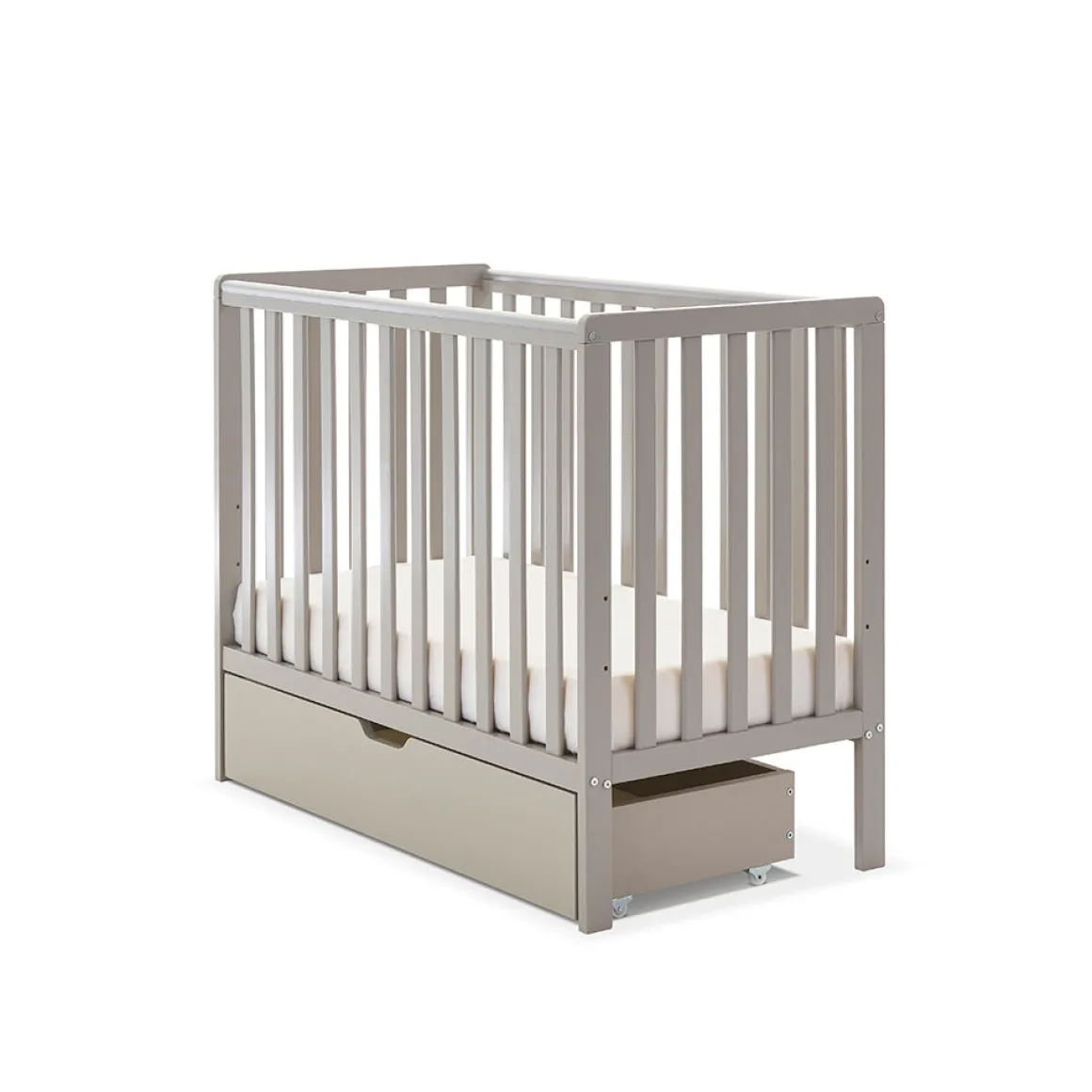 OBaby Bantam Space Saver Cot - Warm Grey