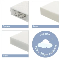 OBaby Bantam Space Saver Cot - White