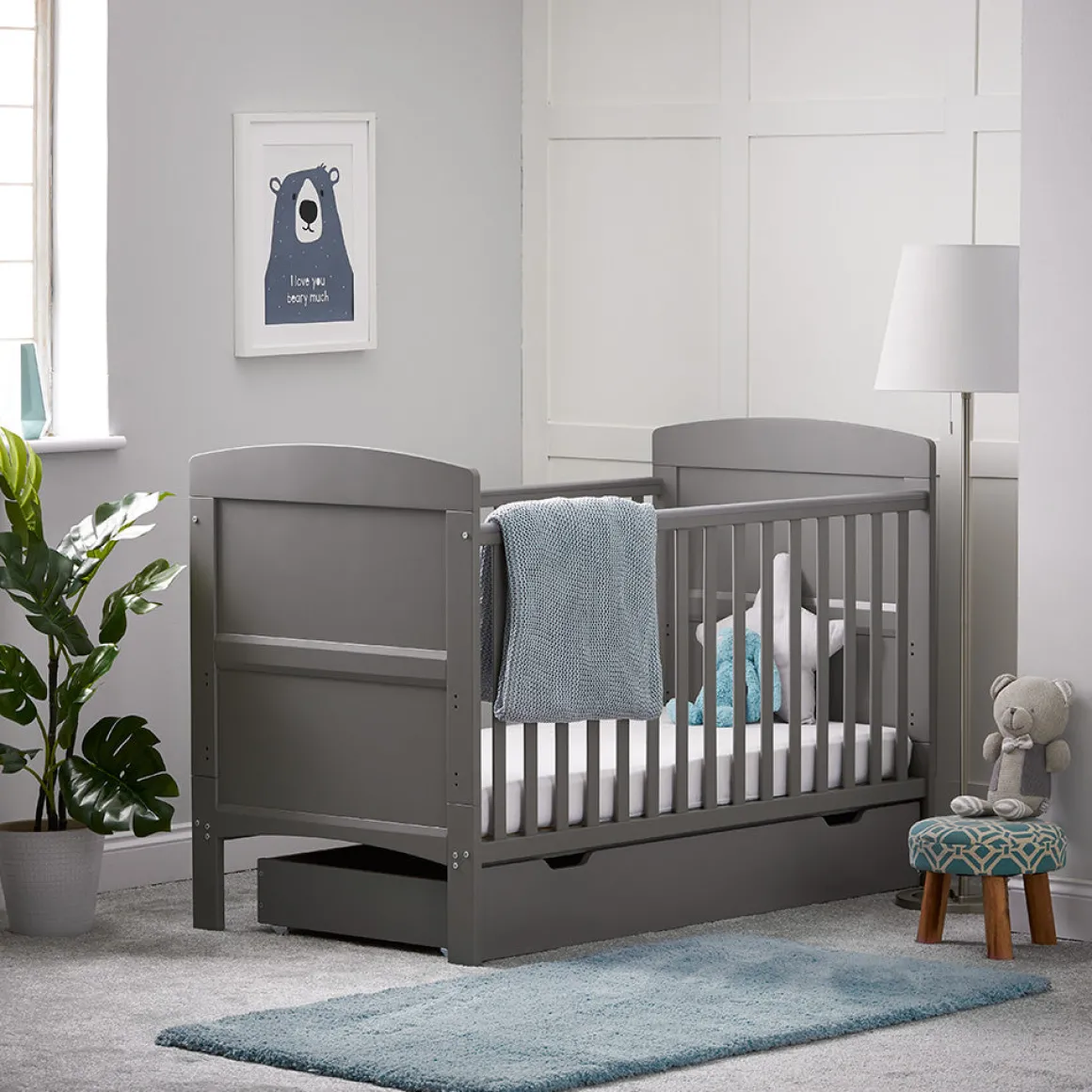 Obaby Grace Cot Bed - Taupe Grey