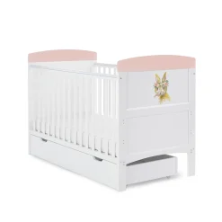 Obaby Grace Inspire Cot Bed – Watercolour Rabbit Pink