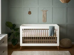 Obaby Maya Cot Bed 3 Piece Room Set - White with Natural