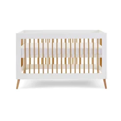 Obaby Maya Cot Bed 3 Piece Room Set - White with Natural