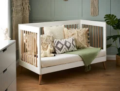 Obaby Maya Cot Bed 3 Piece Room Set - White with Natural