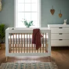 Obaby Maya Mini Cot Bed 2 Piece Room Set - White with Natural