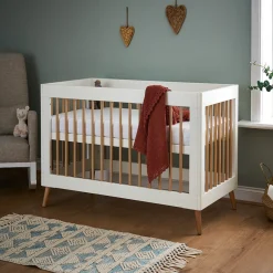Obaby Maya Mini Cot Bed - White with Natural