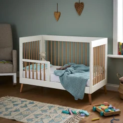 Obaby Maya Mini Cot Bed 2 Piece Room Set - White with Natural