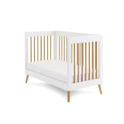 Obaby Maya Mini Cot Bed 2 Piece Room Set - White with Natural