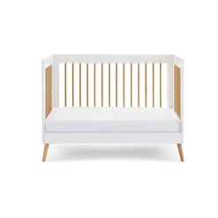Obaby Maya Mini Cot Bed 3 Piece Room Set - White with Natural