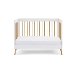 Obaby Maya Mini Cot Bed 2 Piece Room Set - White with Natural