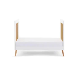 Obaby Maya Mini Cot Bed 3 Piece Room Set - White with Natural