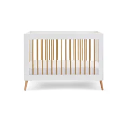 Obaby Maya Mini Cot Bed 3 Piece Room Set - White with Natural