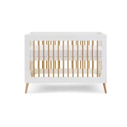 Obaby Maya Mini Cot Bed 3 Piece Room Set - White with Natural