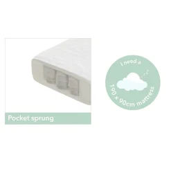 Obaby Maya Single Bed - White with Natural