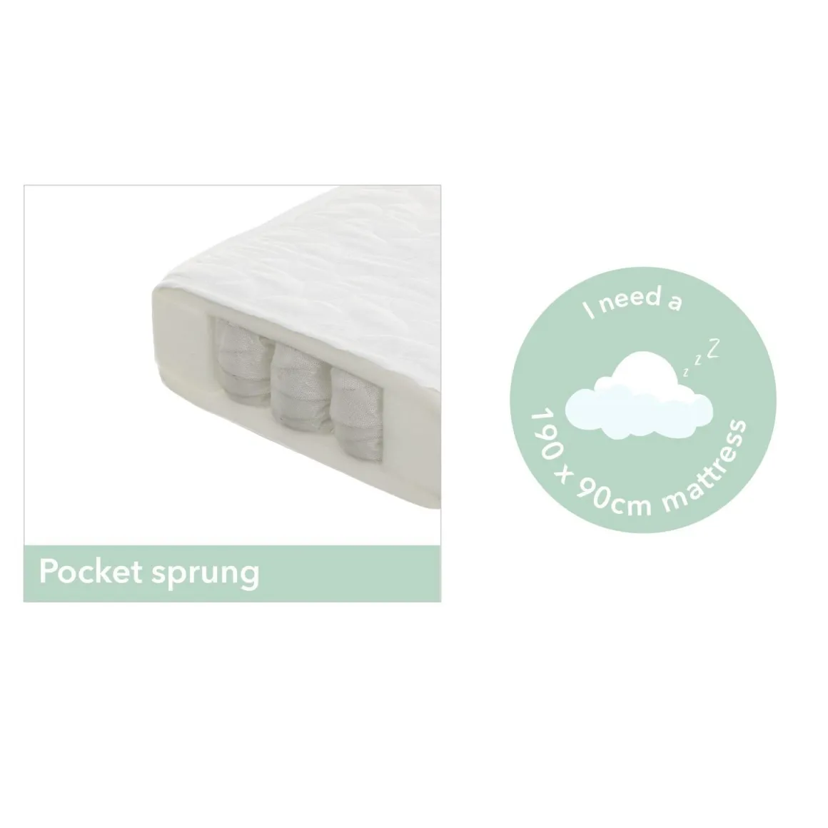 Obaby Maya Single Bed - White with Natural