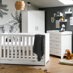 Obaby Nika 3 Piece Room Set & Underdrawer - WHITE WASH
