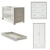 Obaby Nika 3 Piece Room Set & Underdrawer - GREY WASH & WHITE