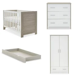 Obaby Nika 3 Piece Room Set & Underdrawer - GREY WASH & WHITE