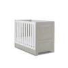 Obaby Nika Cot Bed & Under Drawer - GREY WASH & WHITE