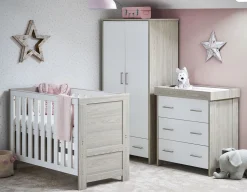 Obaby Nika Mini 3 Piece Room Set - GREY WASH & WHITE