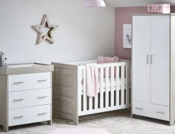 Obaby Nika Mini 3 Piece Room Set - GREY WASH & WHITE