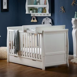 Obaby Stamford Classic Cot Bed - WHITE