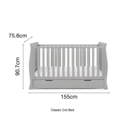 Obaby Stamford Classic Cot Bed - WARM GREY