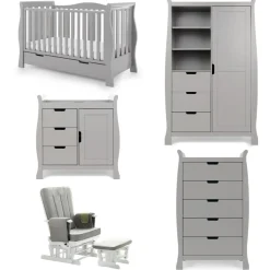 Obaby Stamford Luxe 5 Piece Room Set - WARM GREY