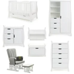 Obaby Stamford Luxe 7 Piece Room Set - White