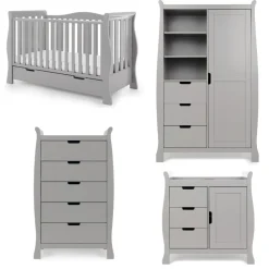 Obaby Stamford Luxe 4 Piece Room Set - WARM GREY