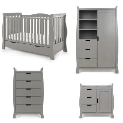 Obaby Stamford Luxe 4 Piece Room Set - TAUPE GREY