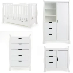 Obaby Stamford Luxe 4 Piece Room Set - WHITE