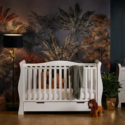 Obaby Stamford Luxe Cot Bed - WHITE