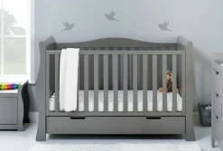 Obaby Stamford Luxe Cot Bed - TAUPE GREY