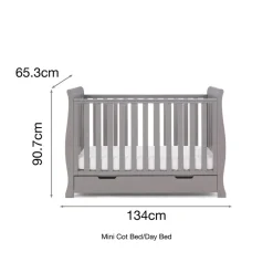 Obaby Stamford Mini Cot Bed - TAUPE GREY