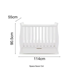 Obaby Stamford Space Saver Cot - WHITE