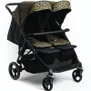 Roma Gemini Double Stroller- Khaki Leopard