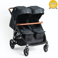 Roma Gemini Double Stroller-Jet Black