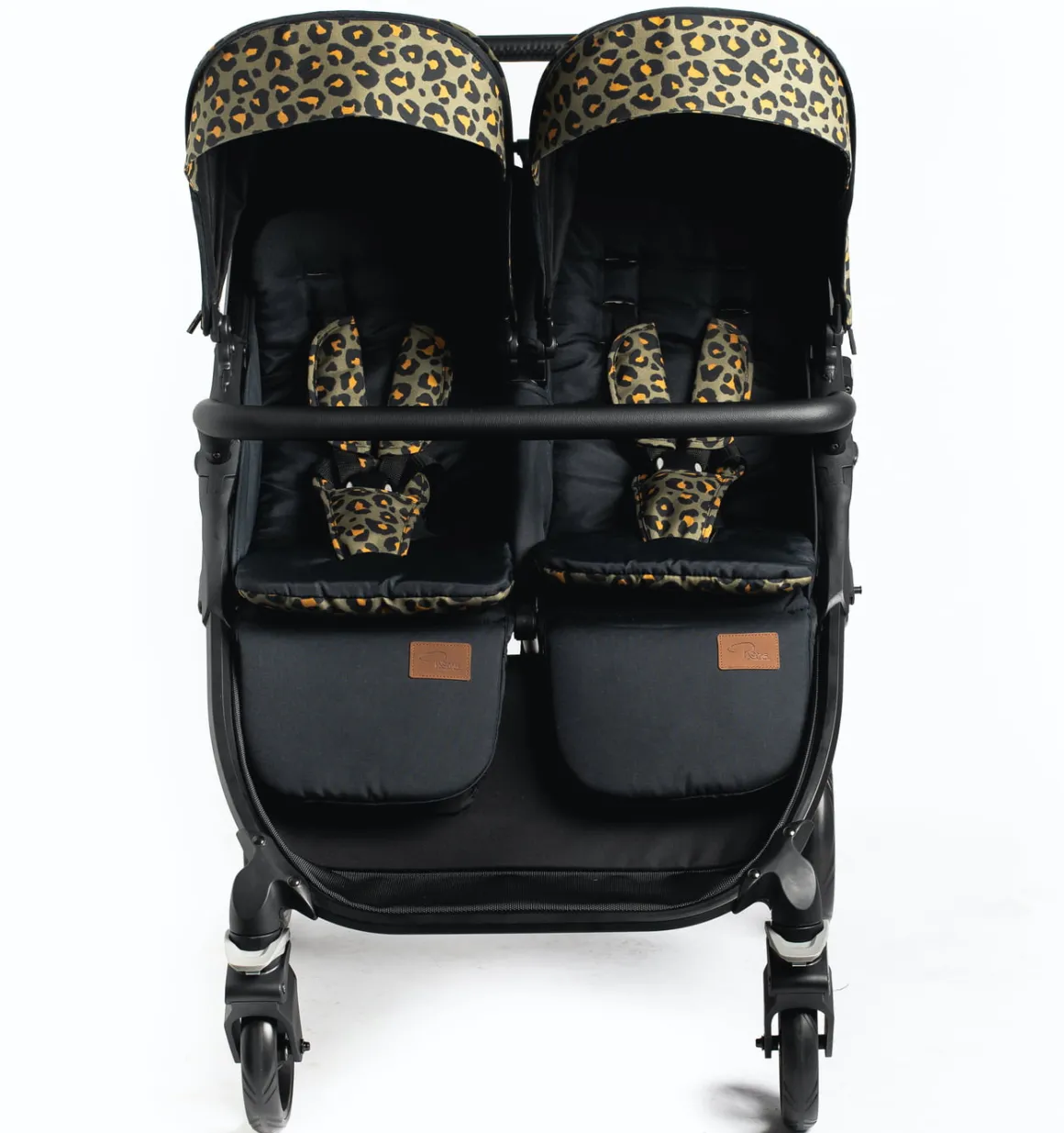 Roma Gemini Double Stroller- Khaki Leopard