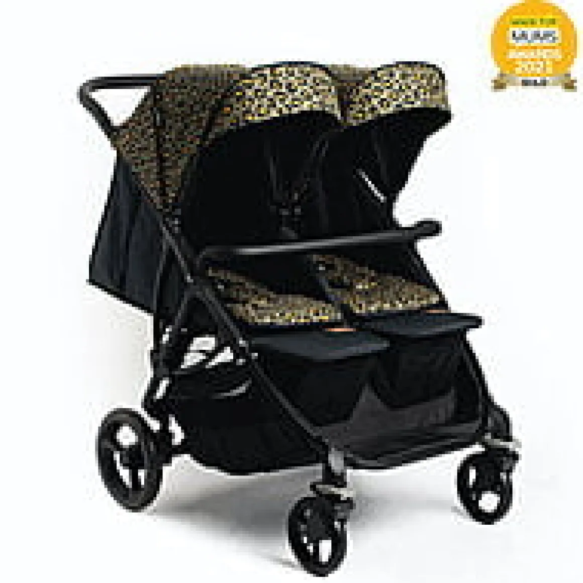 Roma Gemini Double Stroller- Khaki Leopard