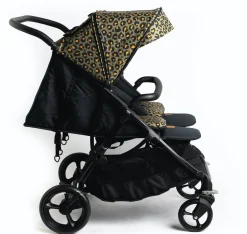 Roma Gemini Double Stroller- Khaki Leopard