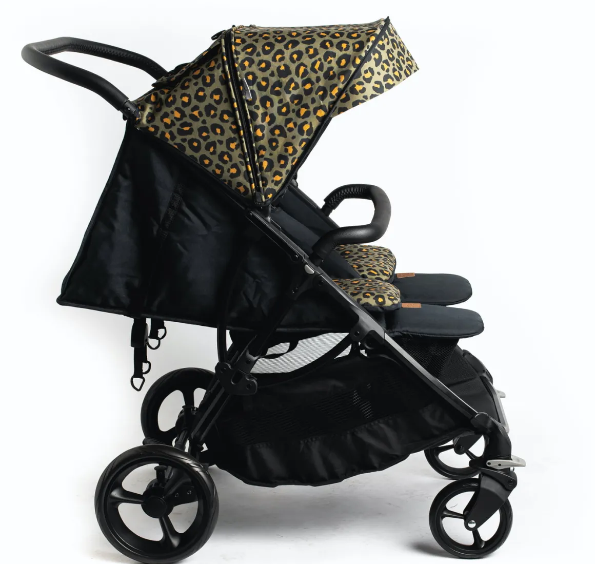 Roma Gemini Double Stroller- Khaki Leopard