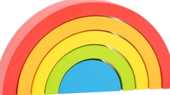 Small Foot - 5 Piece Wooden Rainbow Building Blocks