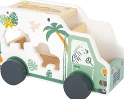Small Foot - Play Play Car "Safari" - Wooden Truck & Block Toy Set