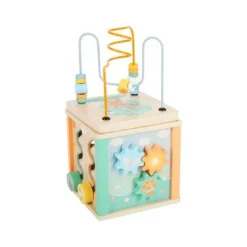 Small Foot - Wooden Motor Skills 5 in 1 Activity Cube "Pastel" Toy