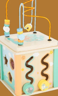 Small Foot -  Wooden Motor Skills 5 in 1 Activity Cube "Pastel" Toy